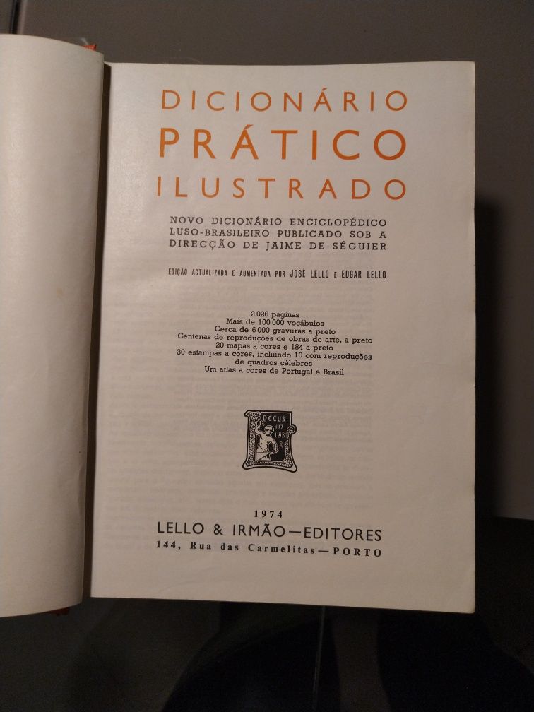 Dicionário Prático Ilustrado Lello 1974