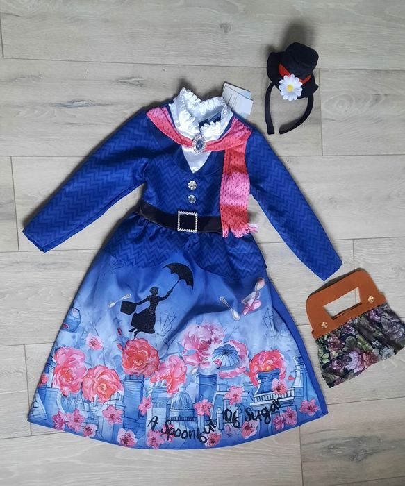 Strok przebranie sukienka Mery Poppins Disney 98-104, 3-4 lata