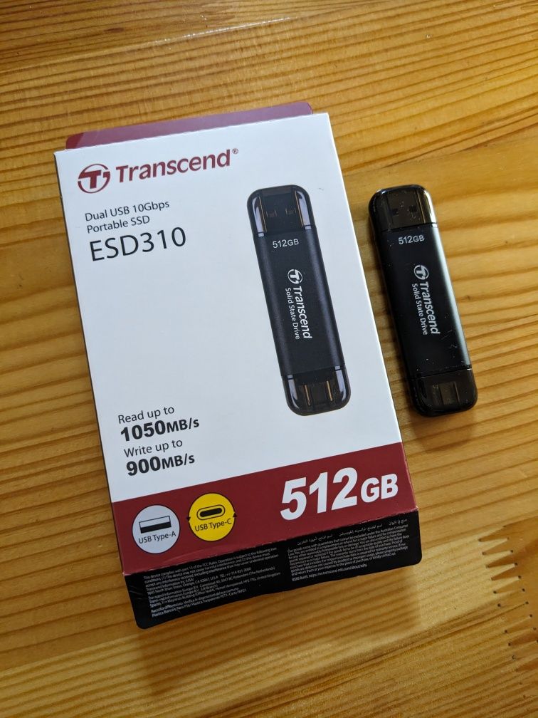 SSD диск Transcend ESD310C 512GB USB Type-A/USB Type-C 3D NAND
