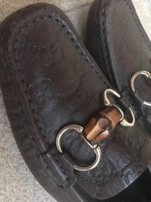 Gucci Leather Bamboo Mokasyny