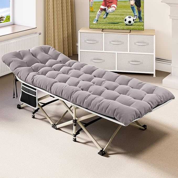 Składane łóżko kempingowe łóżko polowe składane z pokrowcem  materacem