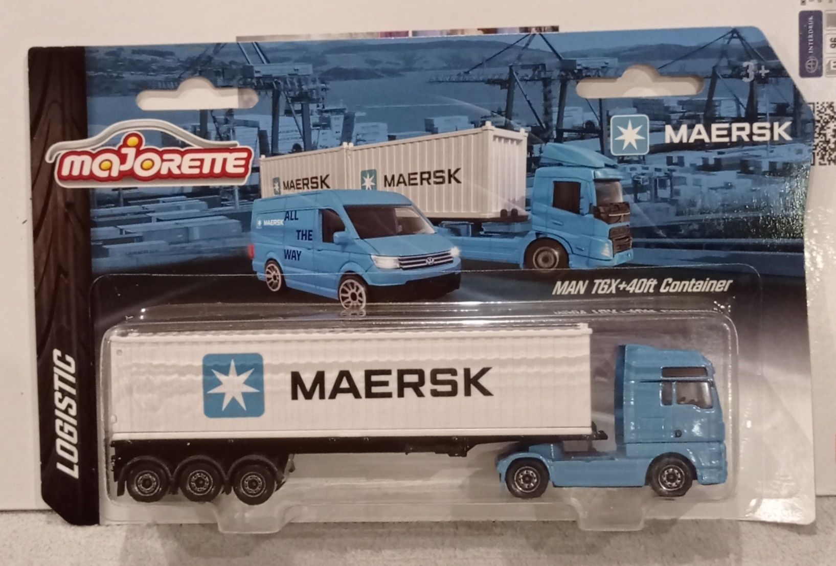 Majorette Man TGX + 40ft Container Maersk tir pojazd zabawka