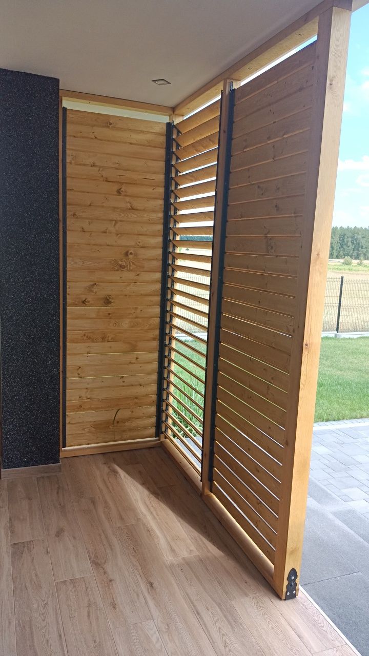 Żaluzje ruchome deski zabudowa altan tarasów okiennic