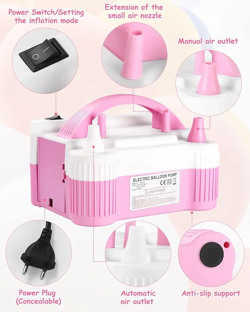 UNIDEAL Elektryczna pompka do balonów, pompka do balonów o mocy 600 W