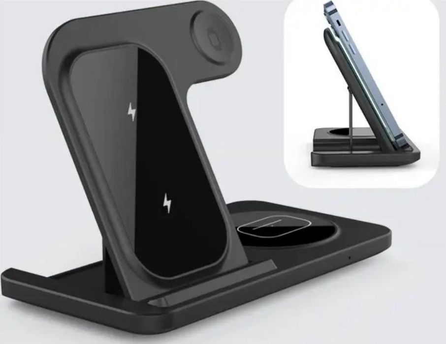 Беспроводная USB зарядка 3в1,iphon, AppleWatch,Airpods,Android,Samsung