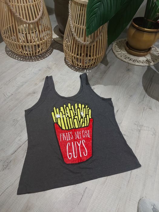 Świetna bluzka damska bokserka frytki z majonezem skład 50% Bawełna