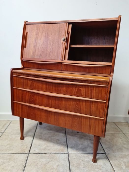 Sekretarzyk tekowy,biurko,duński design,Dania lata 60-70,mid-century