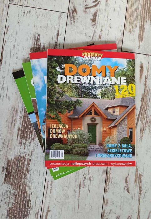 Projekty Domów Drewnianych. 4 książki inspiracje pomysły plany wnętrza