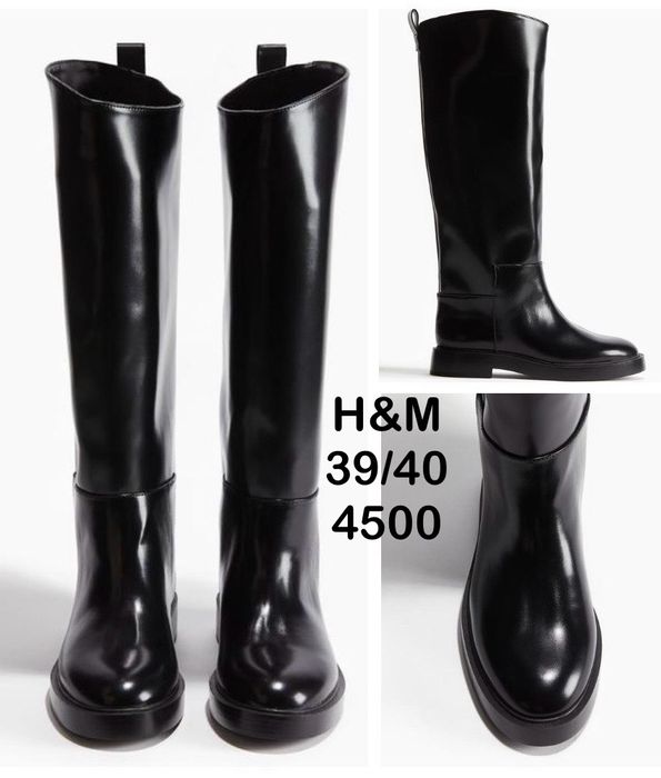 Люксовые сапоги трубы до колен Knee-High Boots H&M.