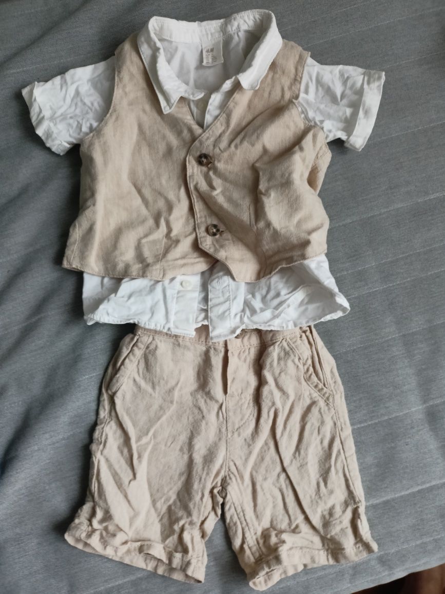 Komplet elegancki H&M 74 do chrztu