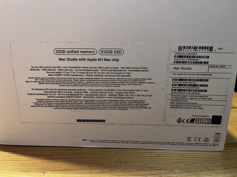 Mac Studio M1 Max chip 32 GB RAM / 512 GB SSD