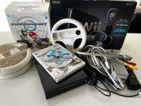 Nintendo Wii (Black) - Wii Sports + Wii Sports Resort + Mario Kart