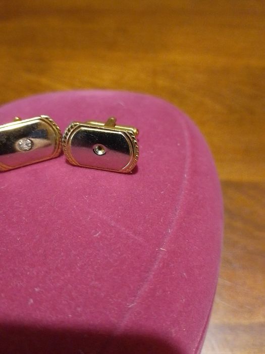 Чоловічі позолочені запонки, класика, ретро стиль