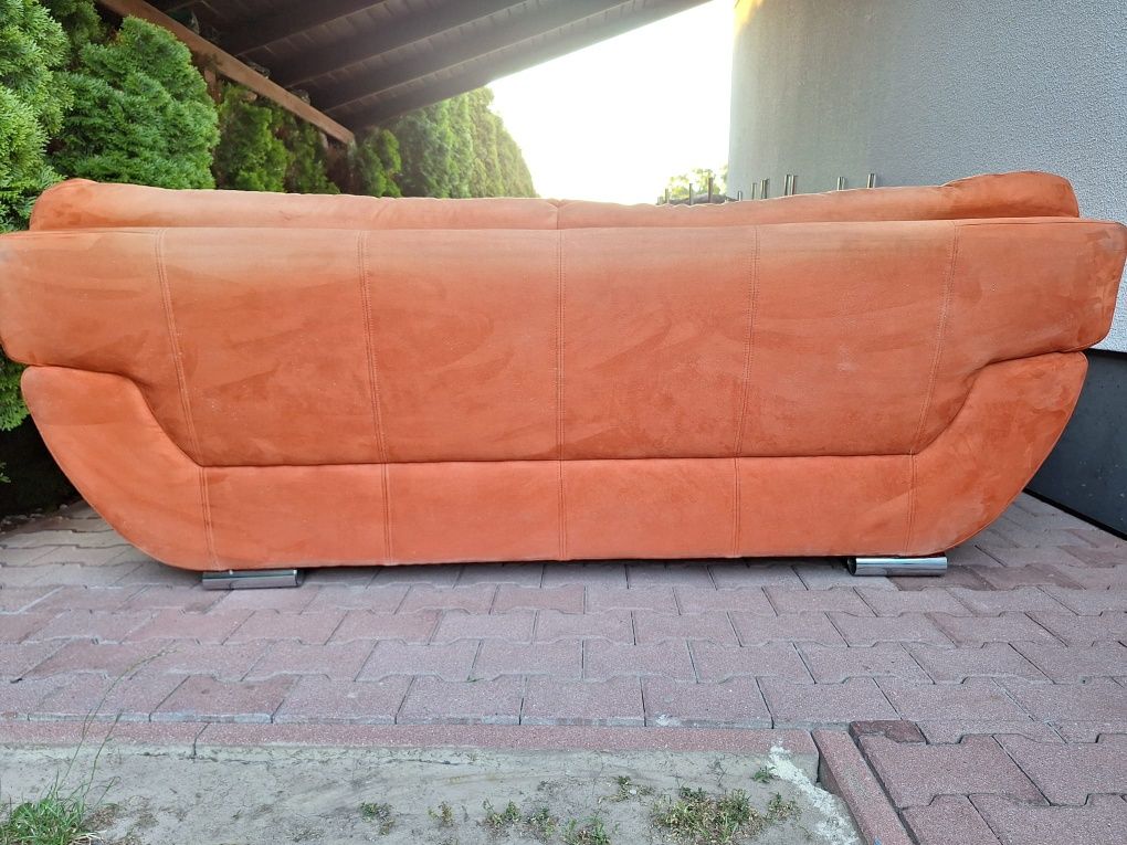 Sofa 3 os pomarańczowa z funkcją spania