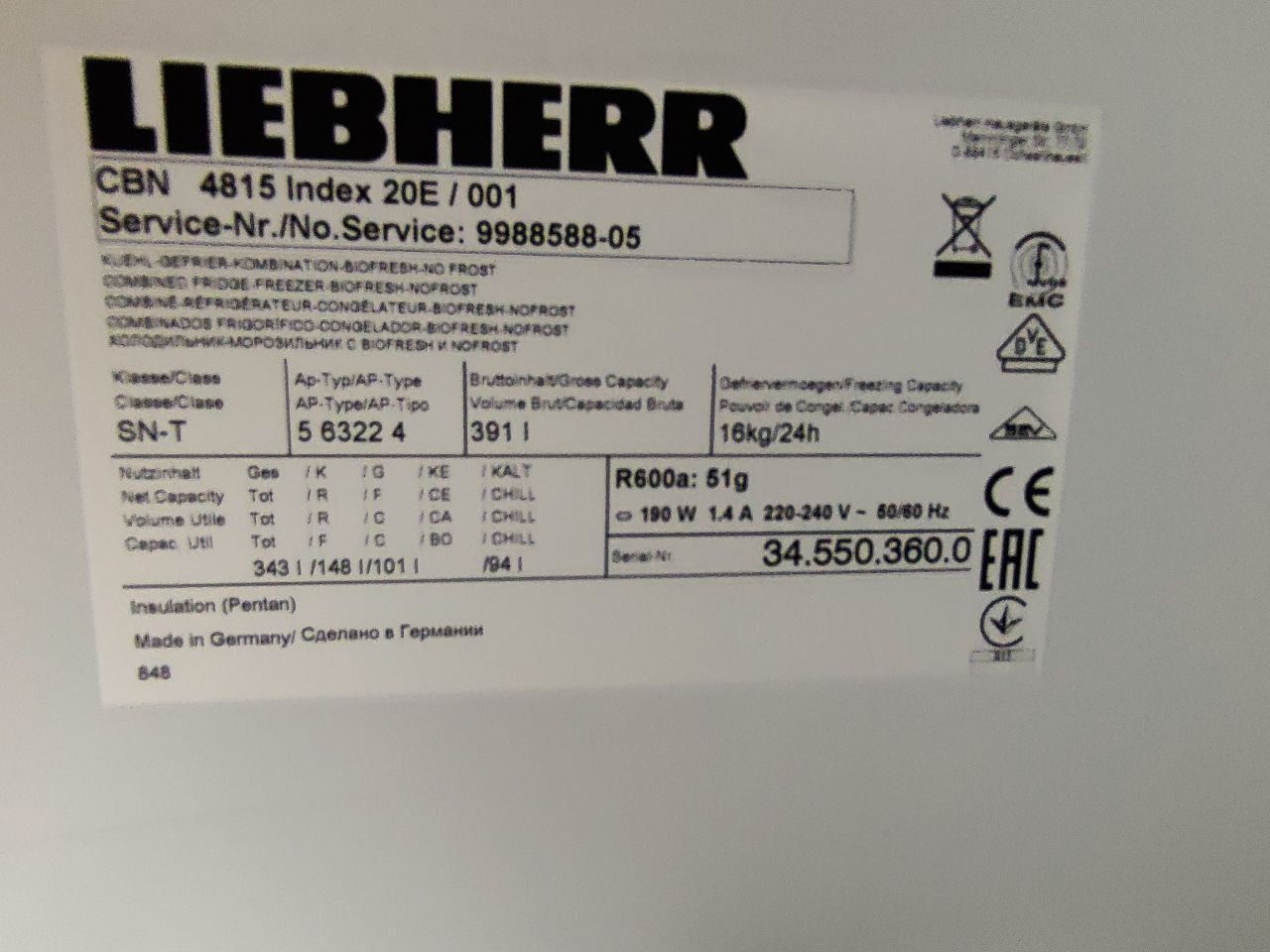 Холодильник нового покоління Liebherr™ CBN4815 Smart Device. Android.