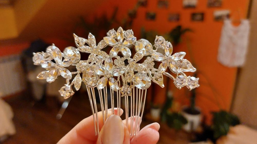 Ozdoba do włosów ślub wesele srebrna