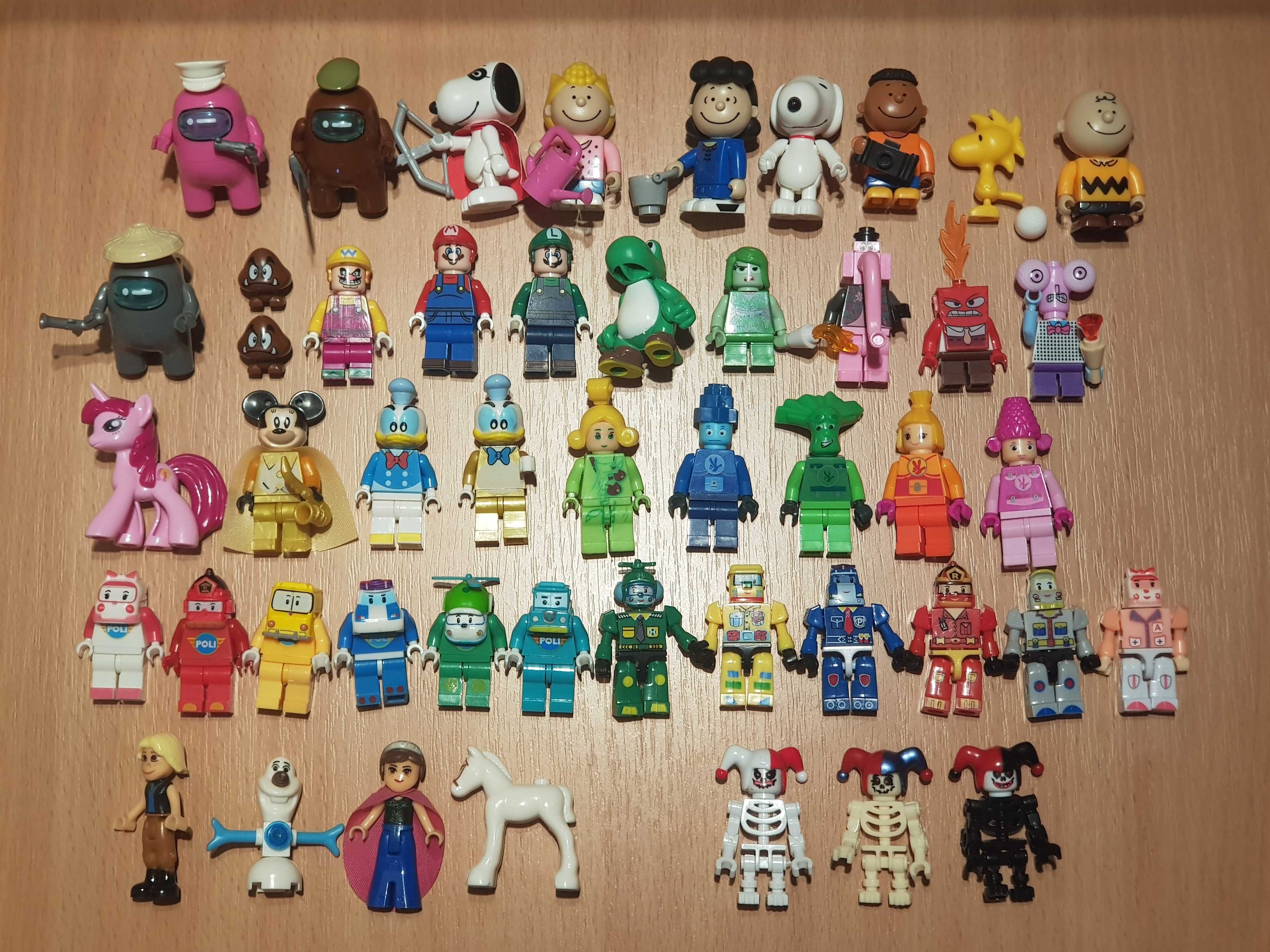 Lego фигурки Микки маус фиксики амонгас робокар поли снупи
