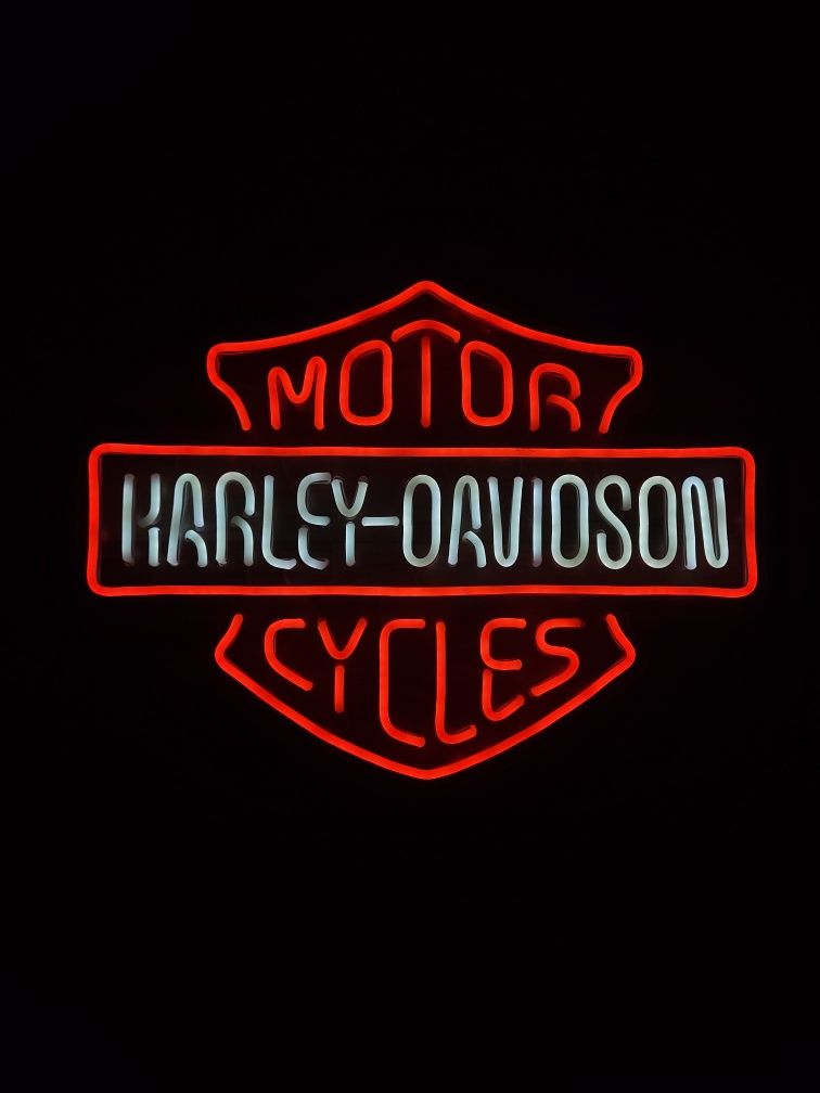 Neon Harley Davidson ozdoba garaż warsztat LED