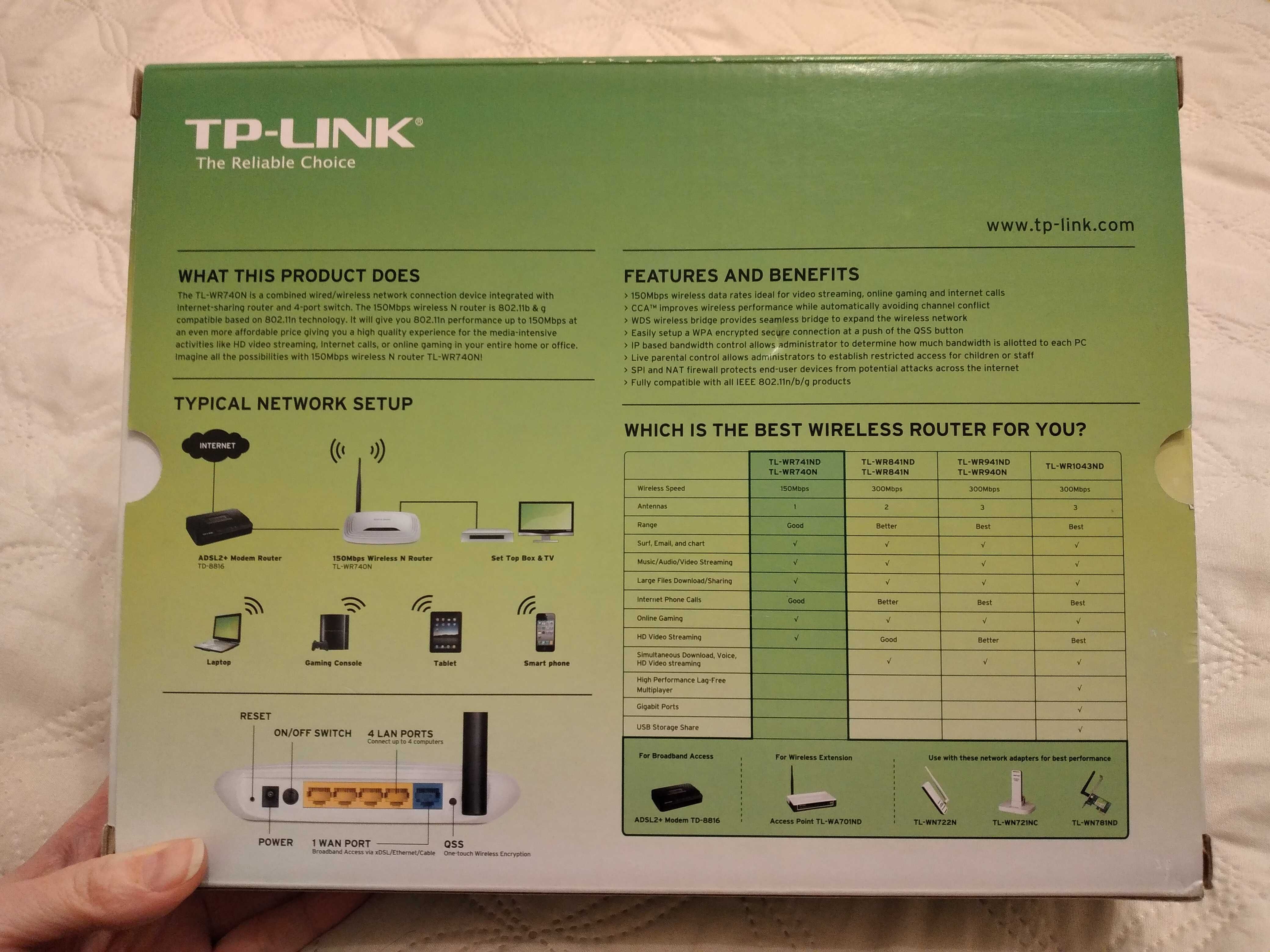 Router Tp-link 150 mbps no. TL-WR740N