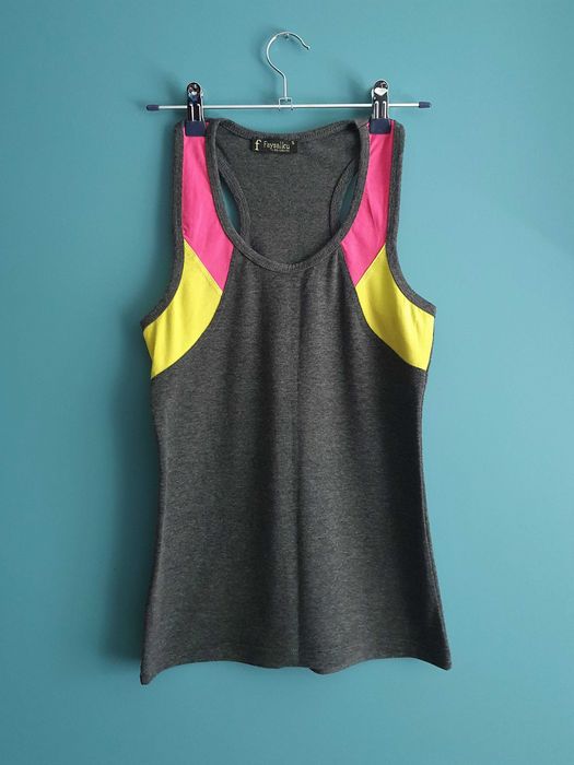 Szary top koszulka sportowa treningowa damska