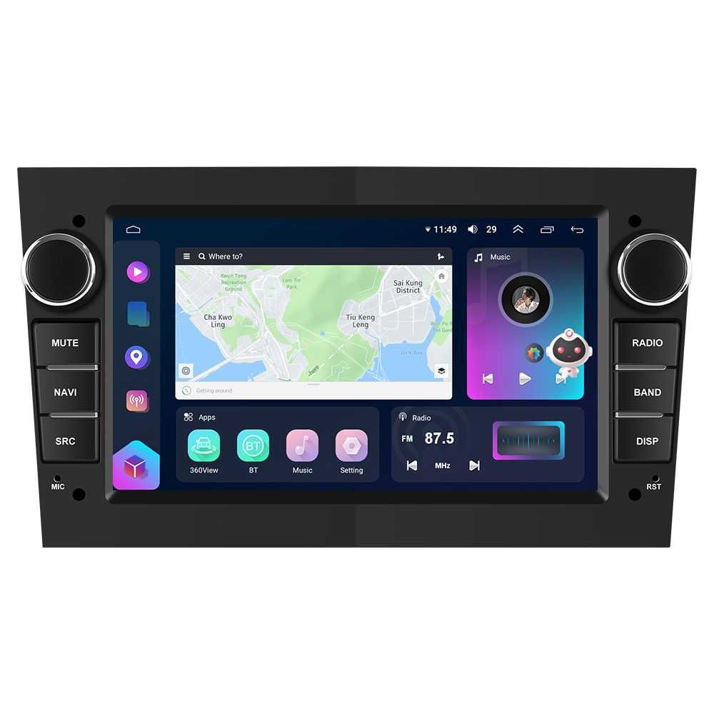 Rádio 7" Android 13 4+64GB 8-Core c/ CarPlay Opel Astra Corsa Vectra