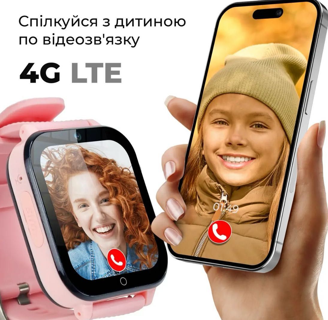 Детские смарт-часы Jetix DF100 Pro Kids 4G Pink
