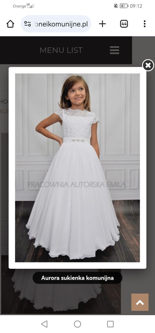 Sukienka komunijna alba