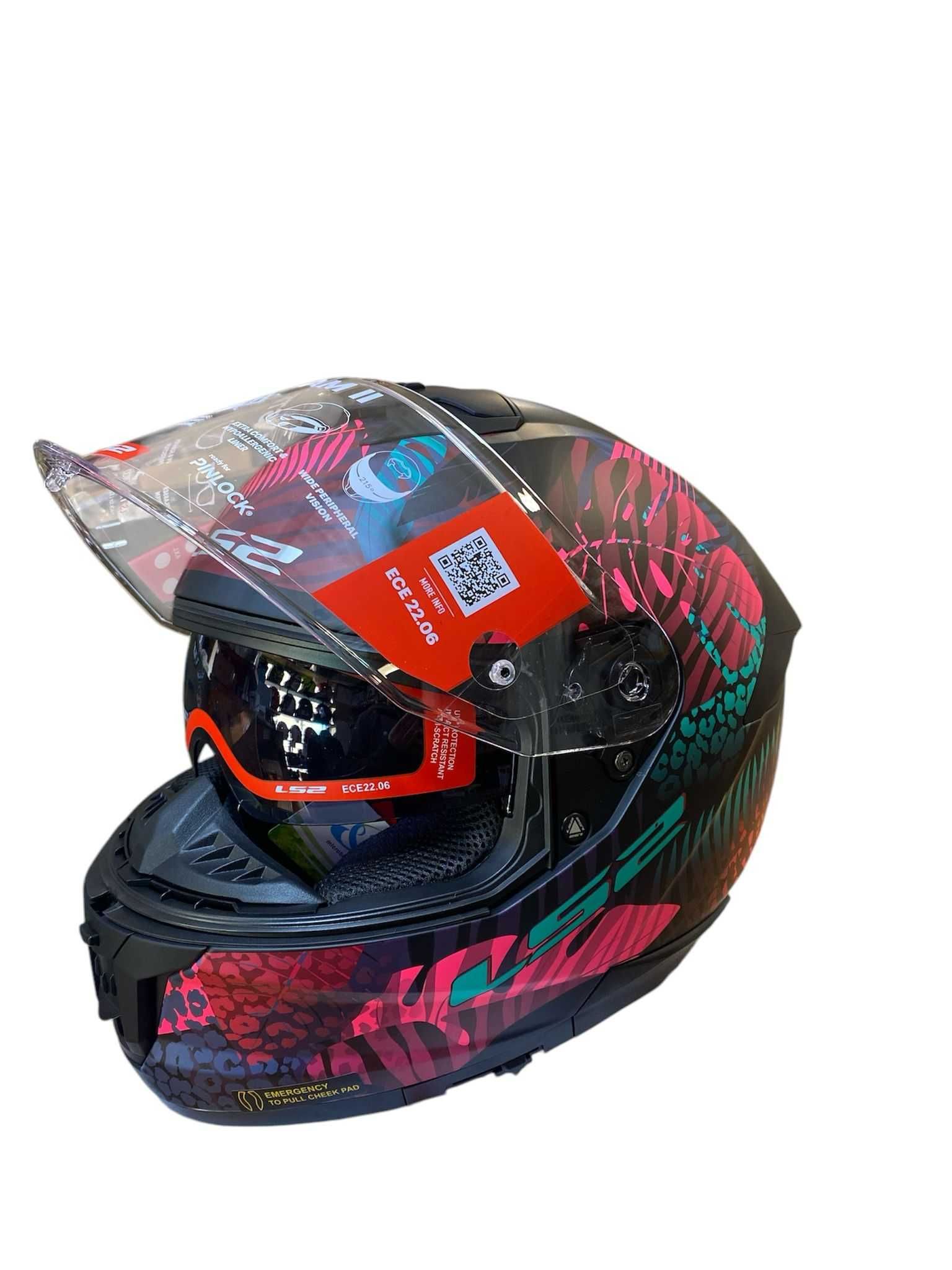 Nowy!!! Kask Motocyklowy Stream II JUNGLE Matt Black Pink
