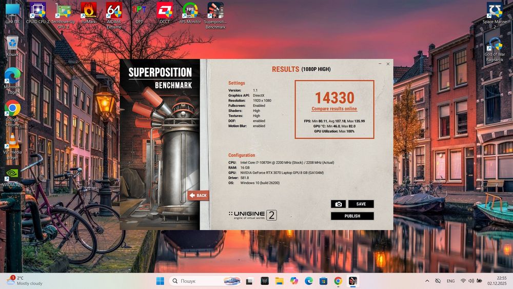 Ігровий Aser Predator RTX3070 16gb I7 10870H