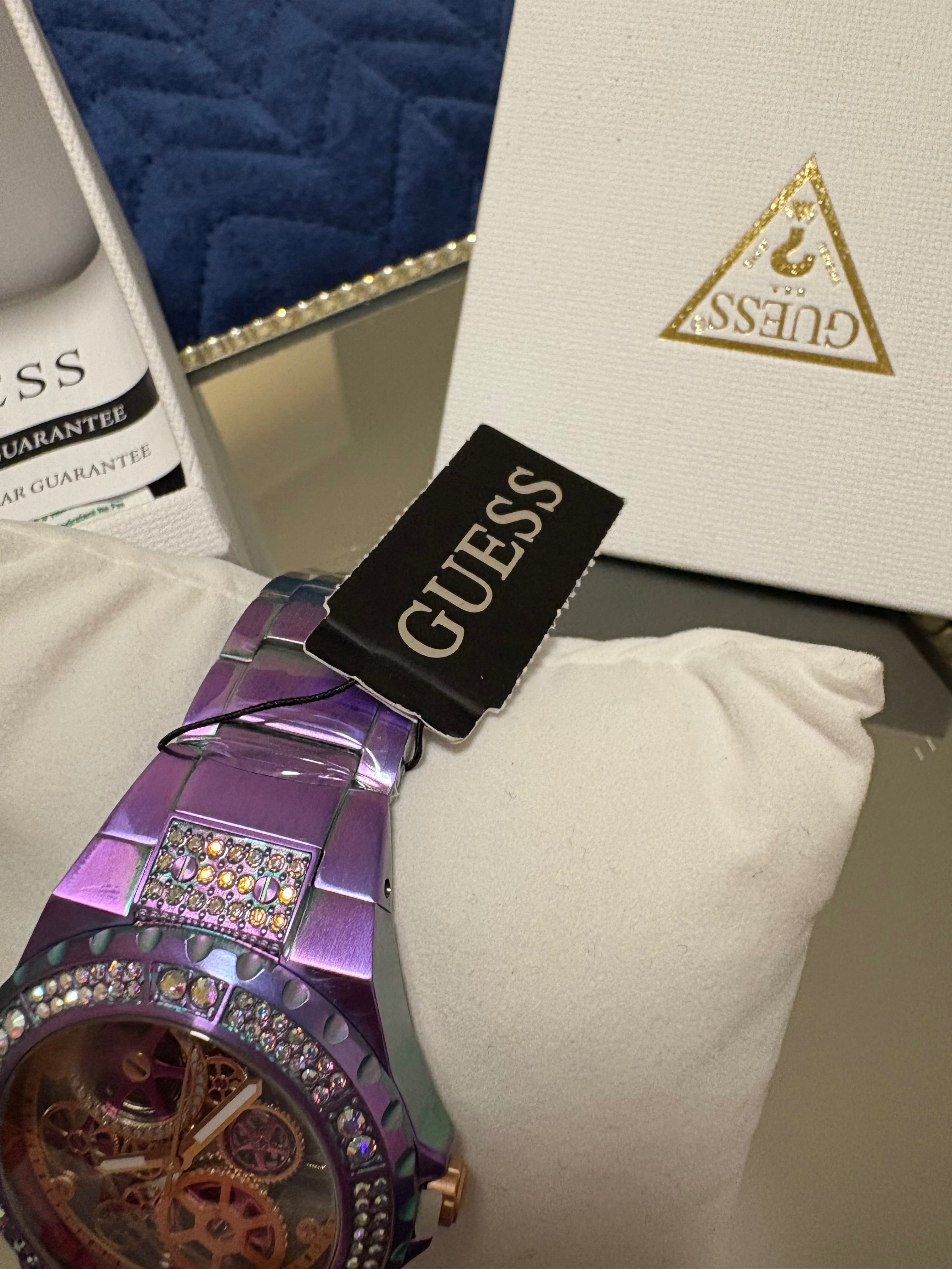 Damski Zegarek Guess GW0302L3 Reval Fioletowy Cyrkonie