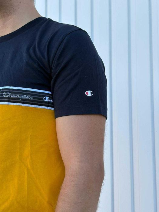 T-shirt Champion Original M | Azul Marinho & Amarelo Mostarda |