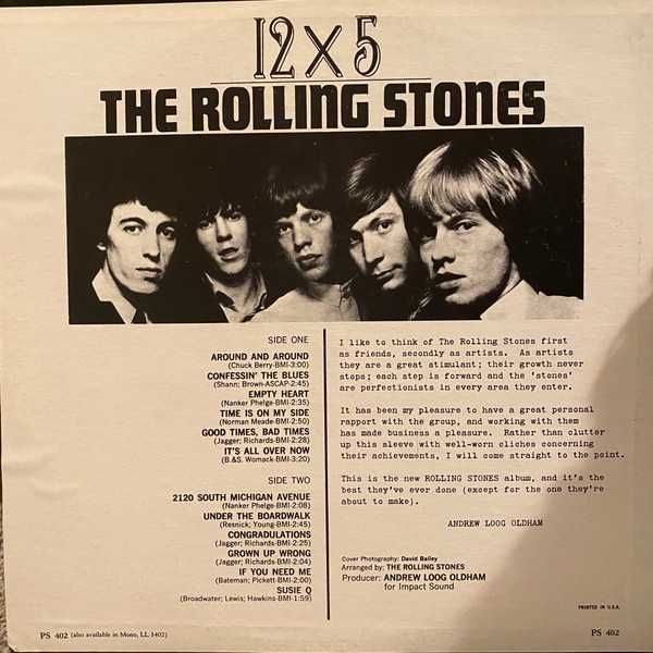The Rolling Stones - 12 X 5 - LP 1968