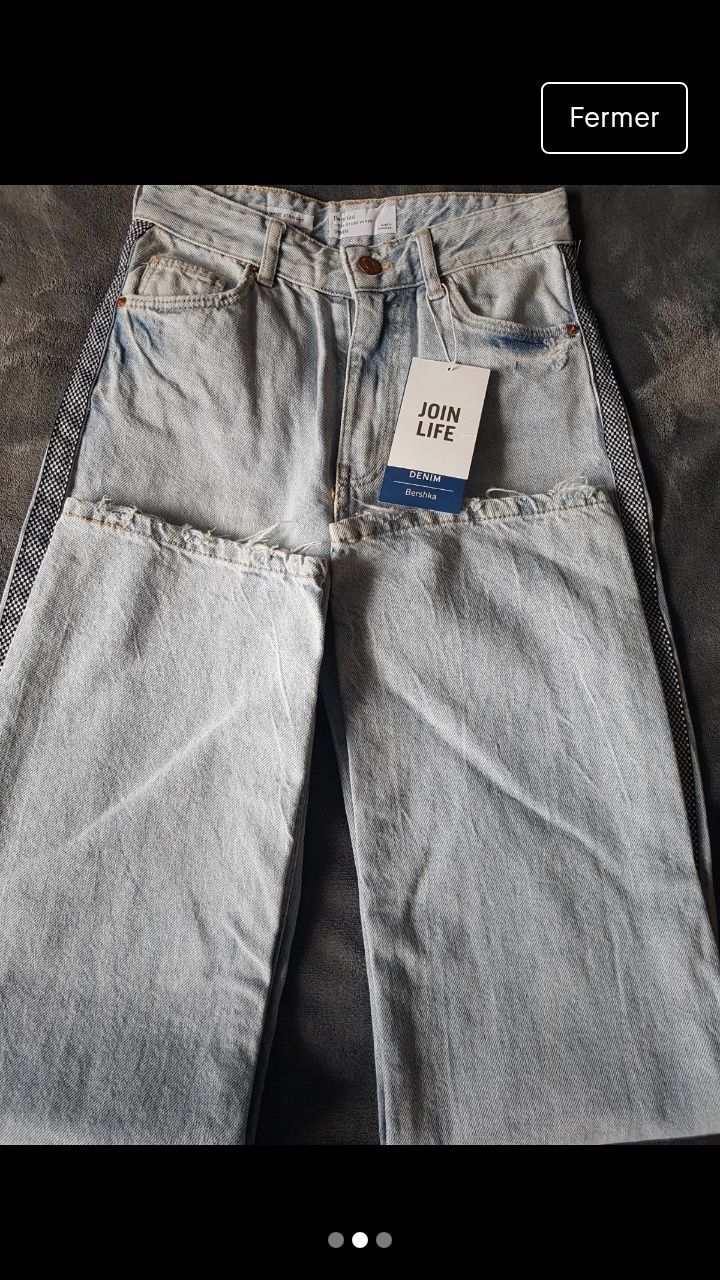 Spodnie damskie Bershka jeansowe