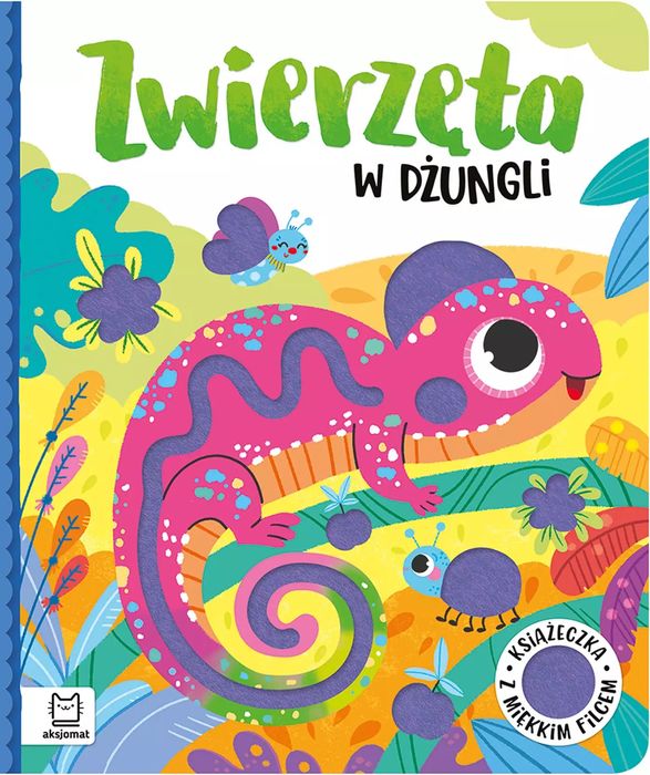 Zwierzęta w dżungli. Książeczka z miękkim filcem. Aksjomat