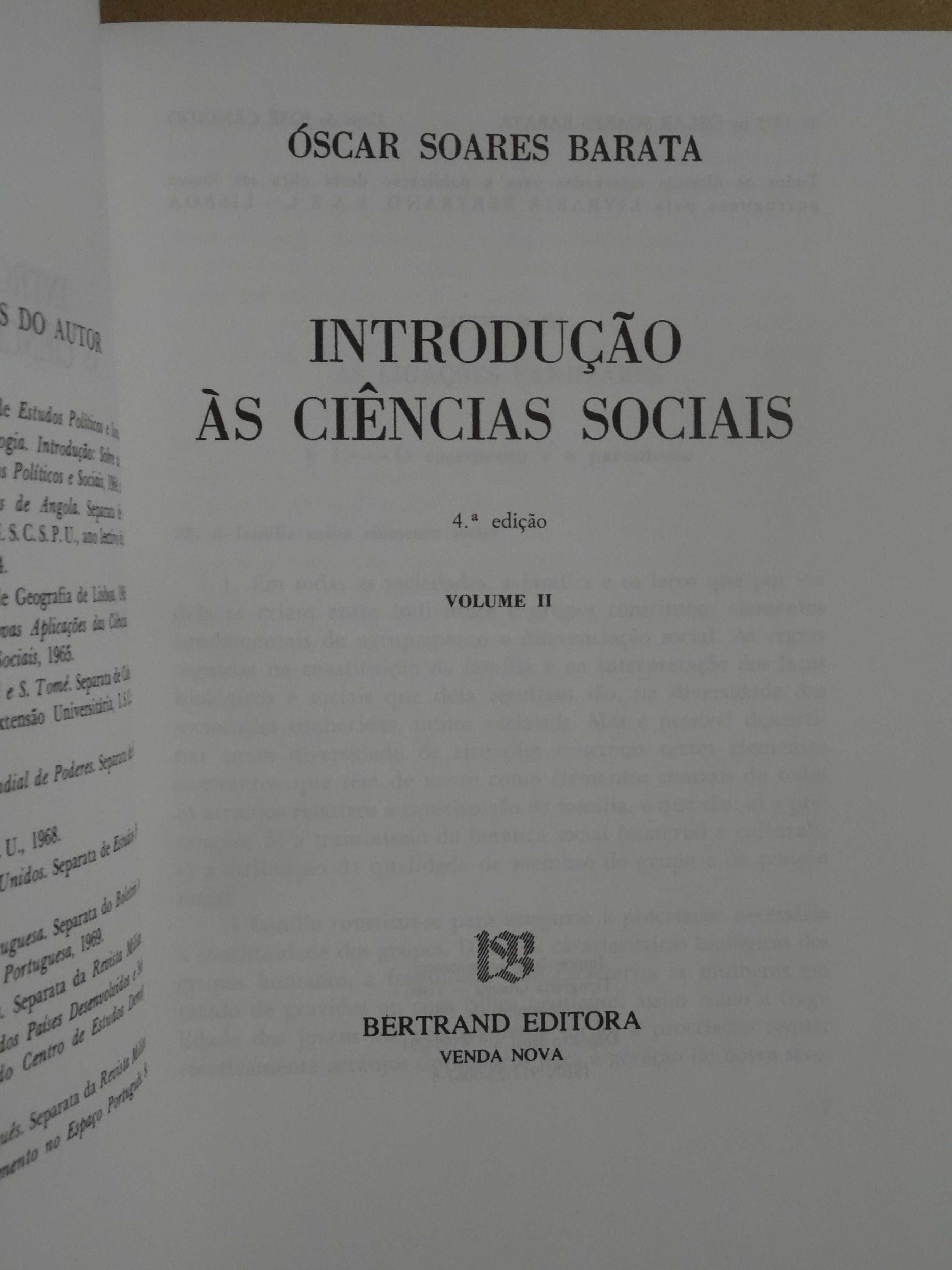 Introdução as Ciências Sociais de Óscar Soares Barata