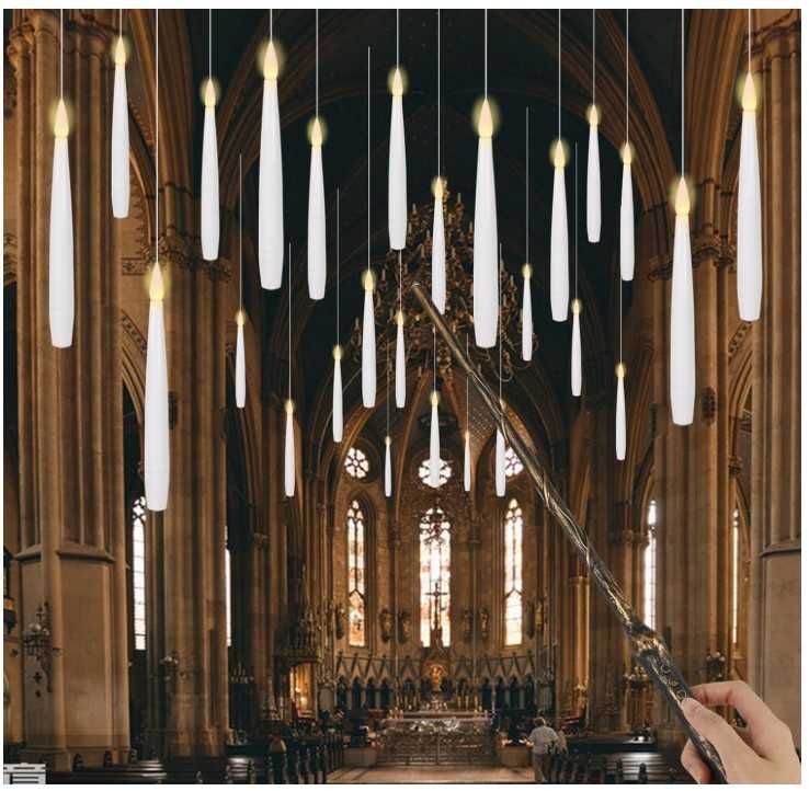Zestaw 22 świec LED do zawieszenia z różdżką do sterowania