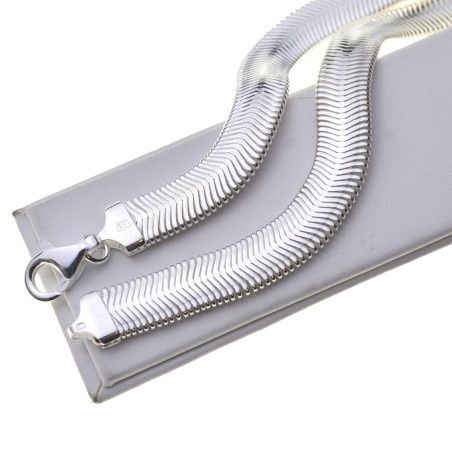 Naszyjnik srebrny szeroka żmijka 45cm 10,5mm Srebro próby 925