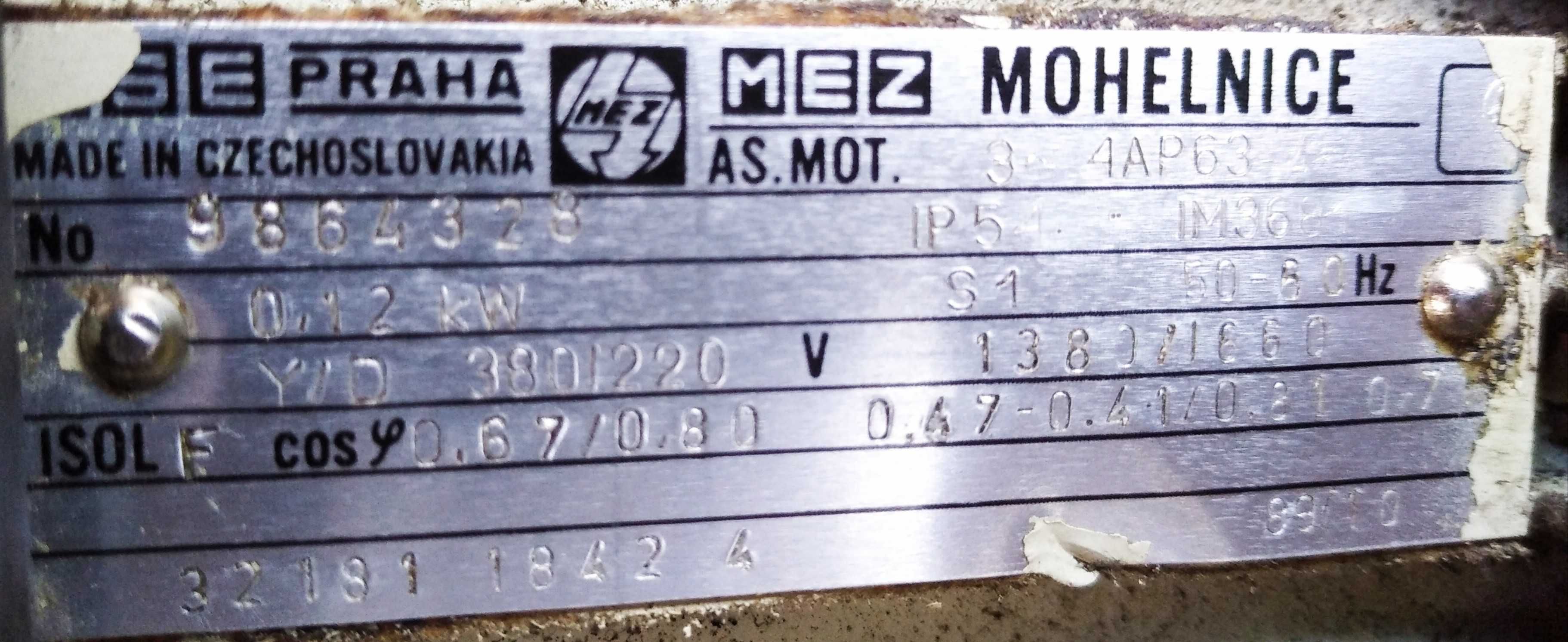 Silnik elektryczny 220/380V MEZ Mohelnice 4AP63 - 0,12kW 1380/1660/min