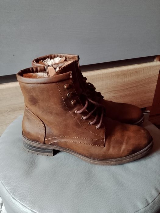 Botki damskie brązowe
