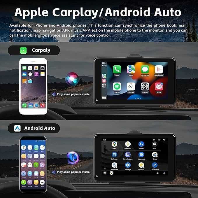 7-calowe dotykowe radio samochodowe z CarPlay, Android Auto SIXTOP