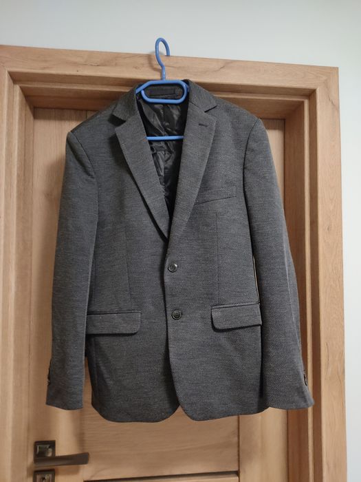Marynarka Kubenz M 170/48 slim W2 Mix Carl granatowo popielata kratecz