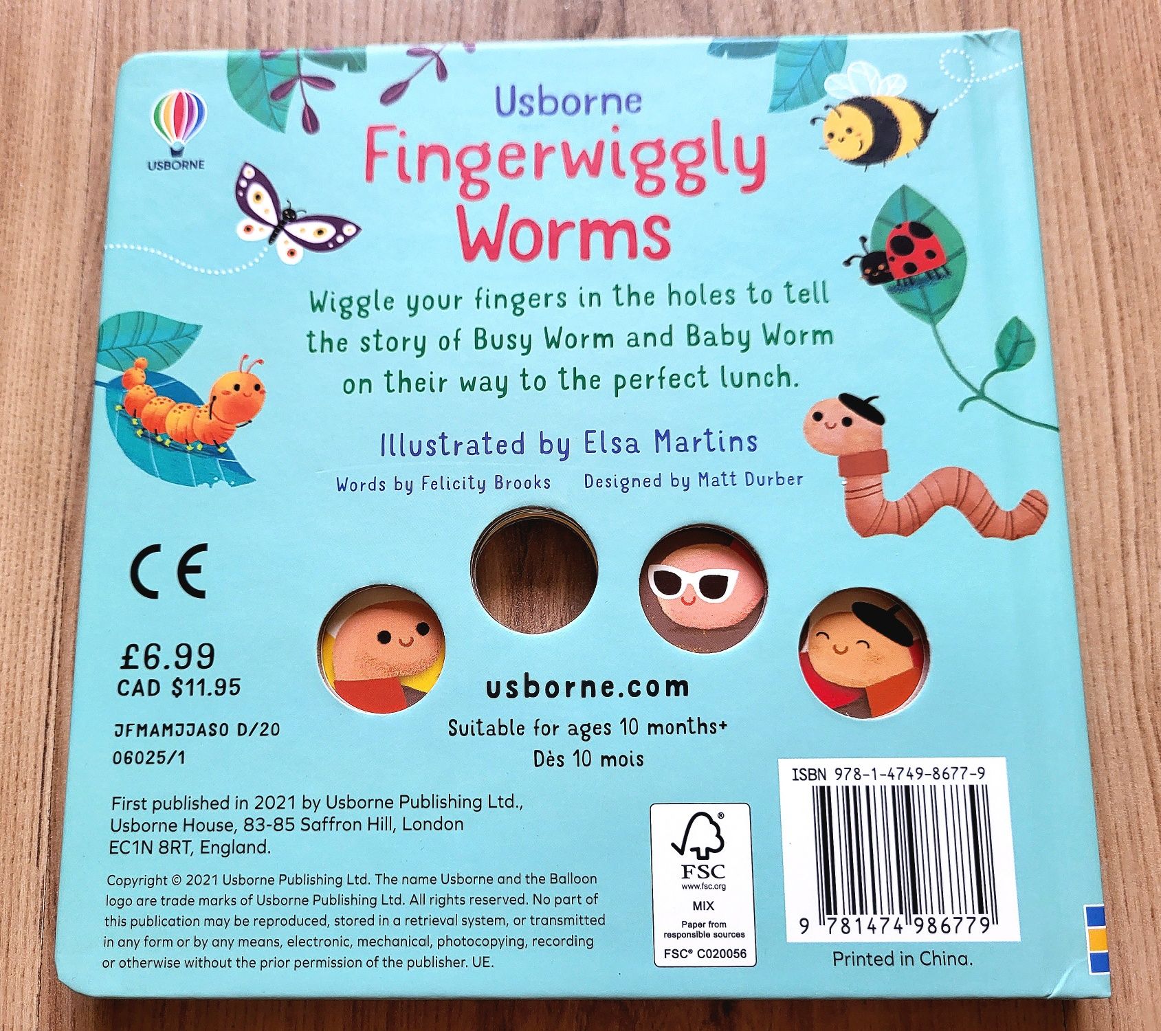 Usborne Fingerwiggly Worms książeczka po angielsku na paluszki