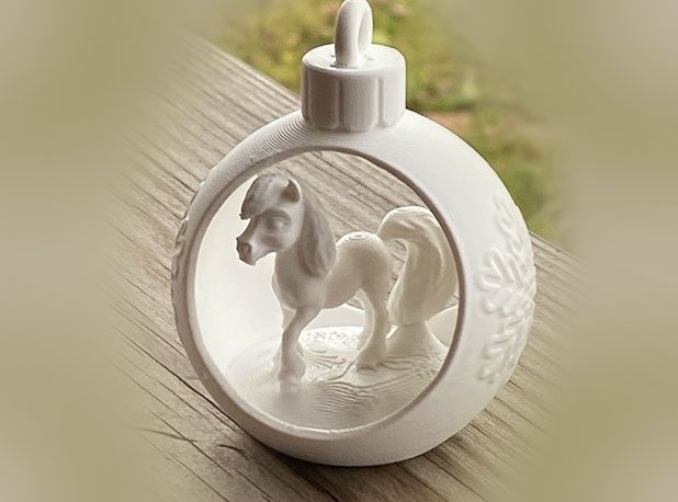 Новорічна іграшка, символ 2026, кінь