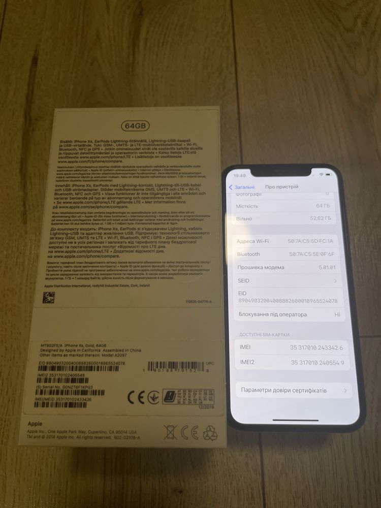 IPhone xs original(64gb)