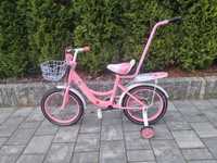 Rower dziecięcy 16 cali różowy rowerek z prowadnikiem nowy