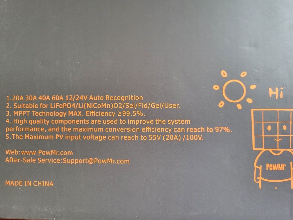 Controlador carga solar mppt 40ah