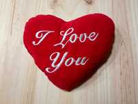 Mini Almofada Coração "I Love You"