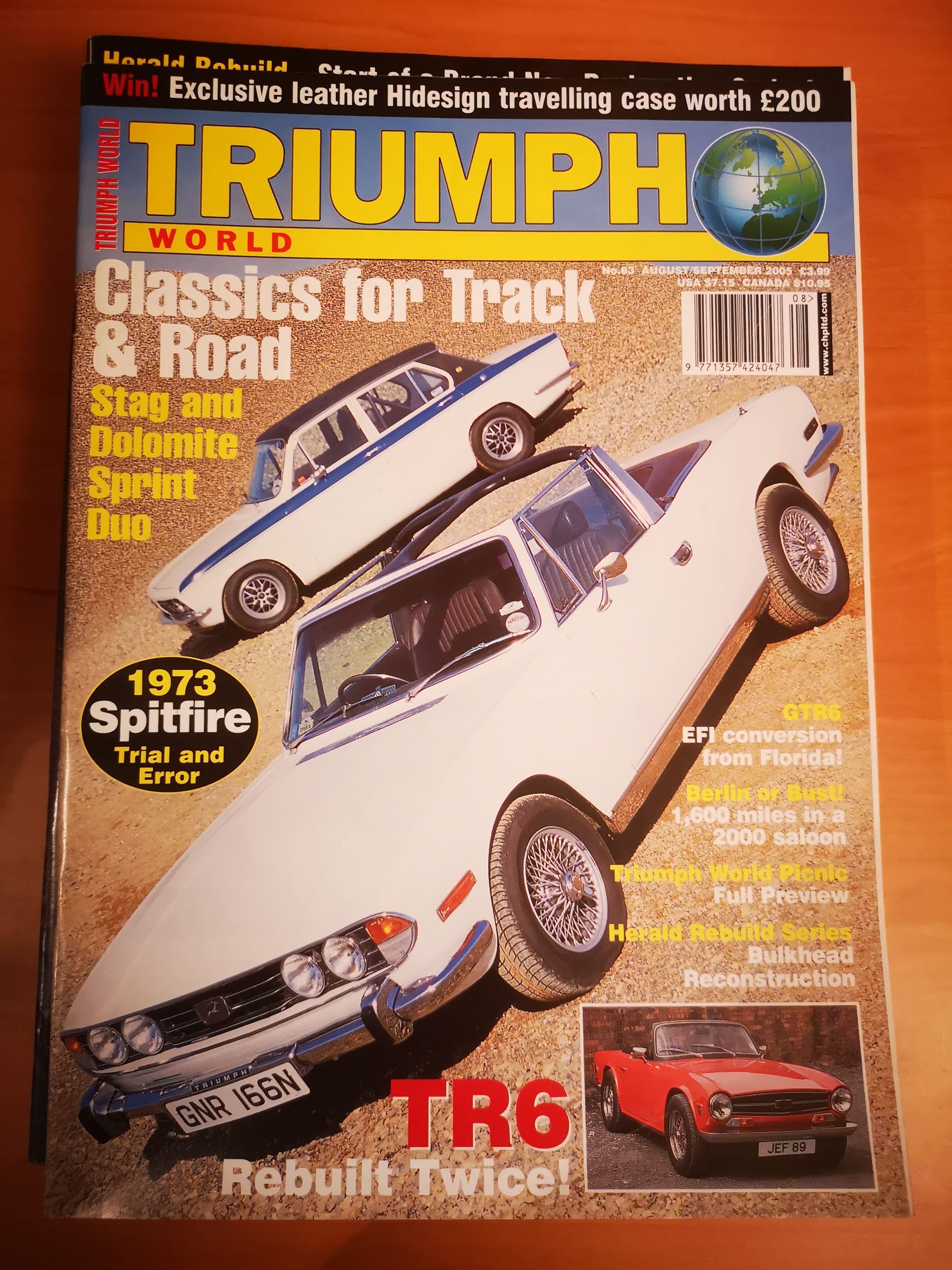 Revistas de Automóveis Clássicos Triumph World