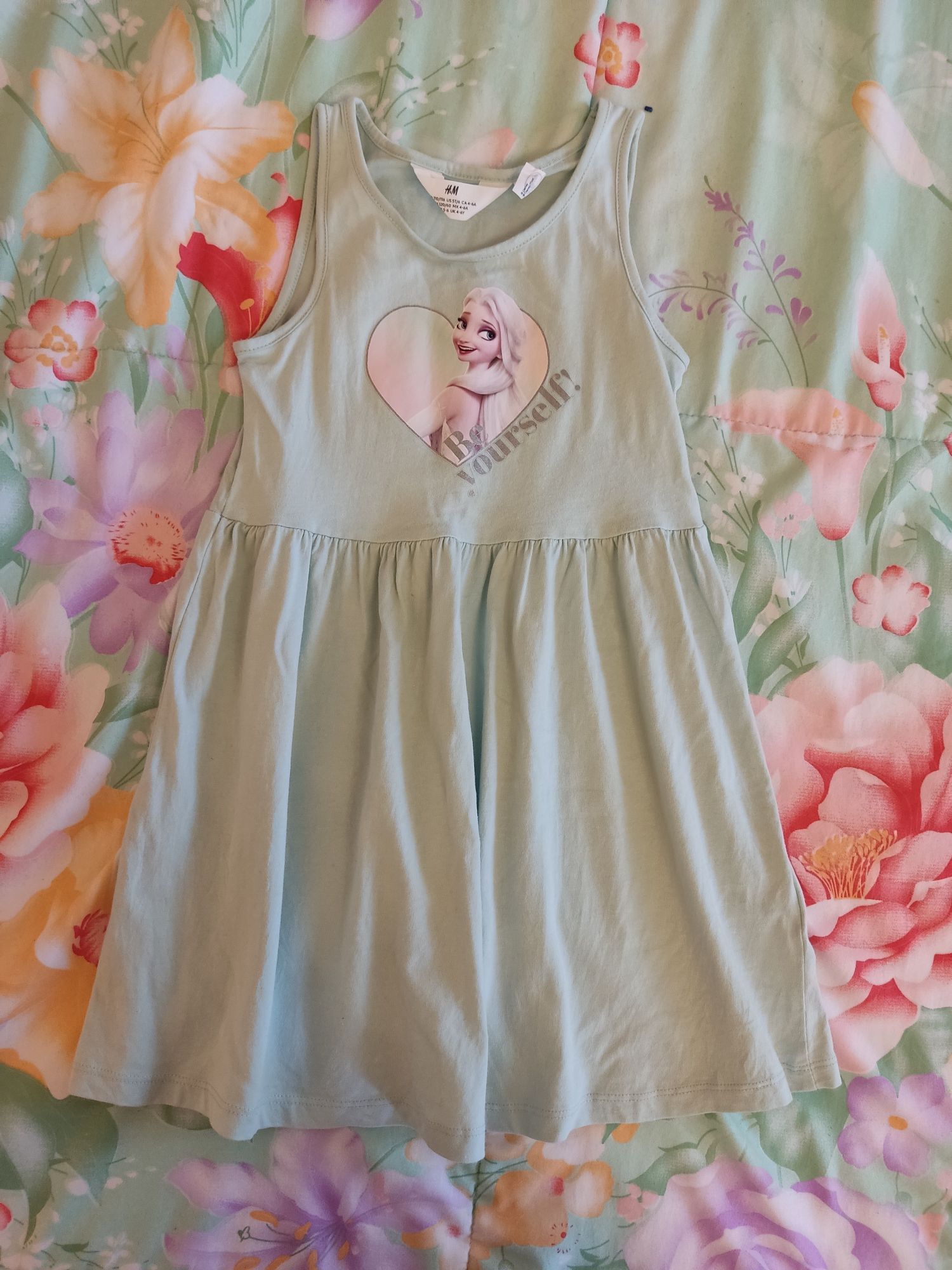 Детское трикотажное платье бренда H&M размер 110/116 4-6л