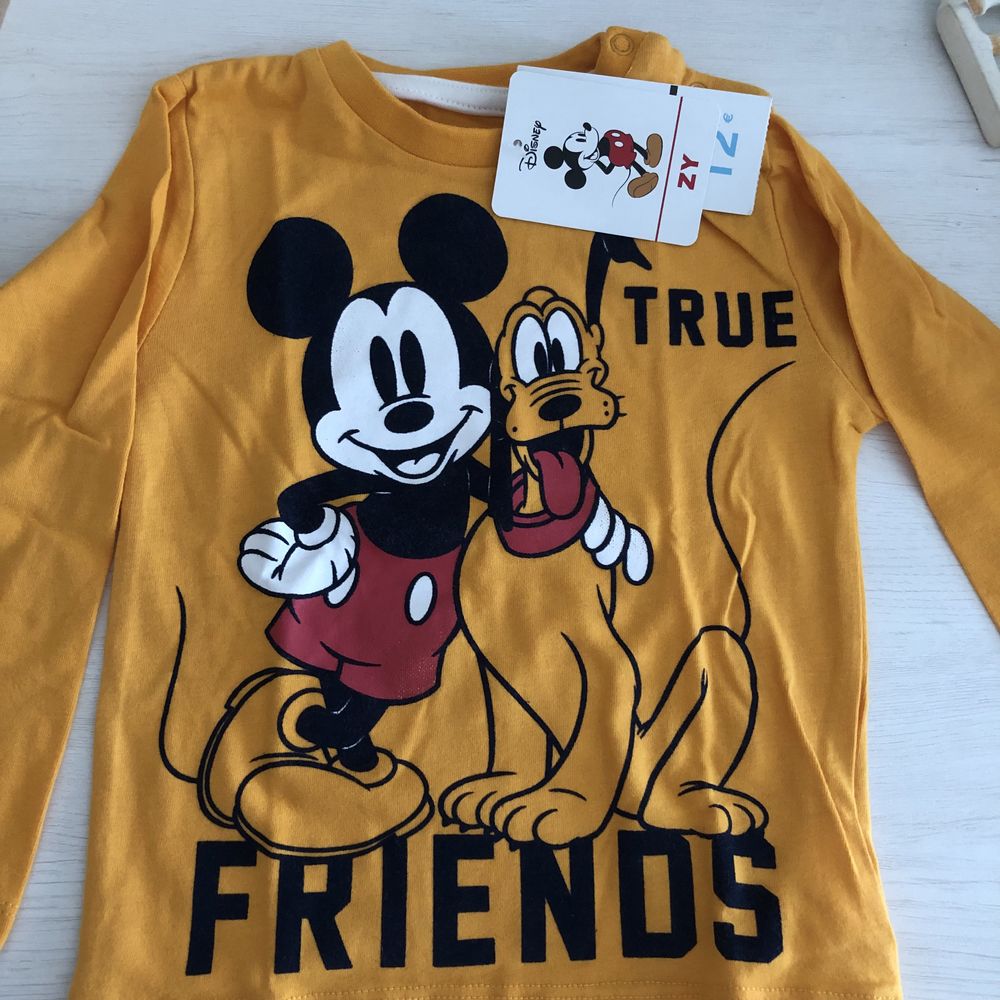 NOVA!Blusa manga comprida/camisola Disney bebé Mickey Pluto T 12-18 M